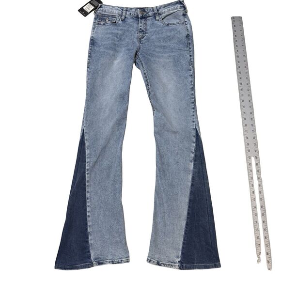 True Religion Denim - NWT True Religion Womens Joey Mid Rise SN Flap Flare‎ Jean Size 29 Two Tone